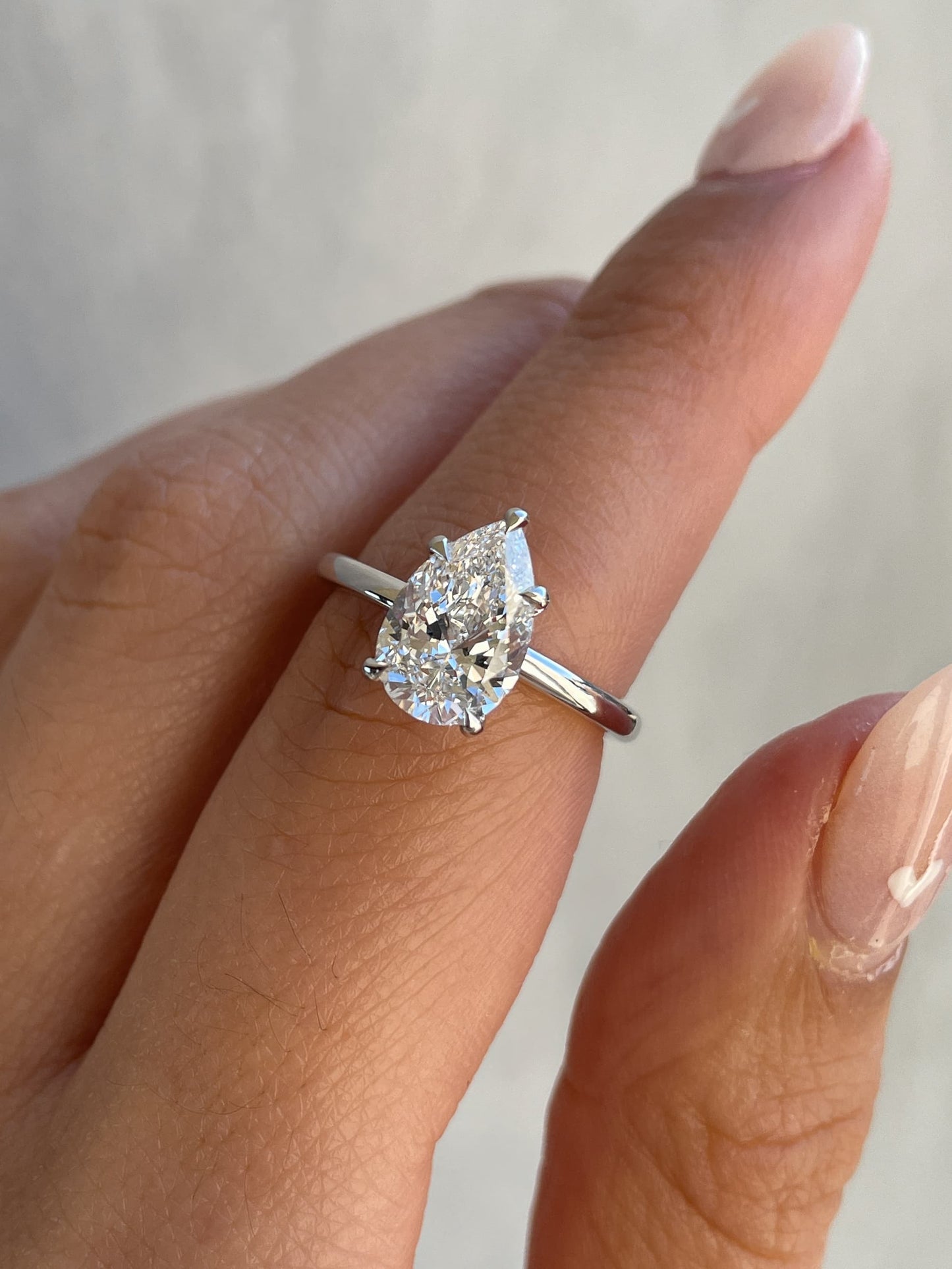 Alia - Pear Claw Solitaire Engagement Ring - Yellow Two-Tone - yellow two-tone - Lara Jewels