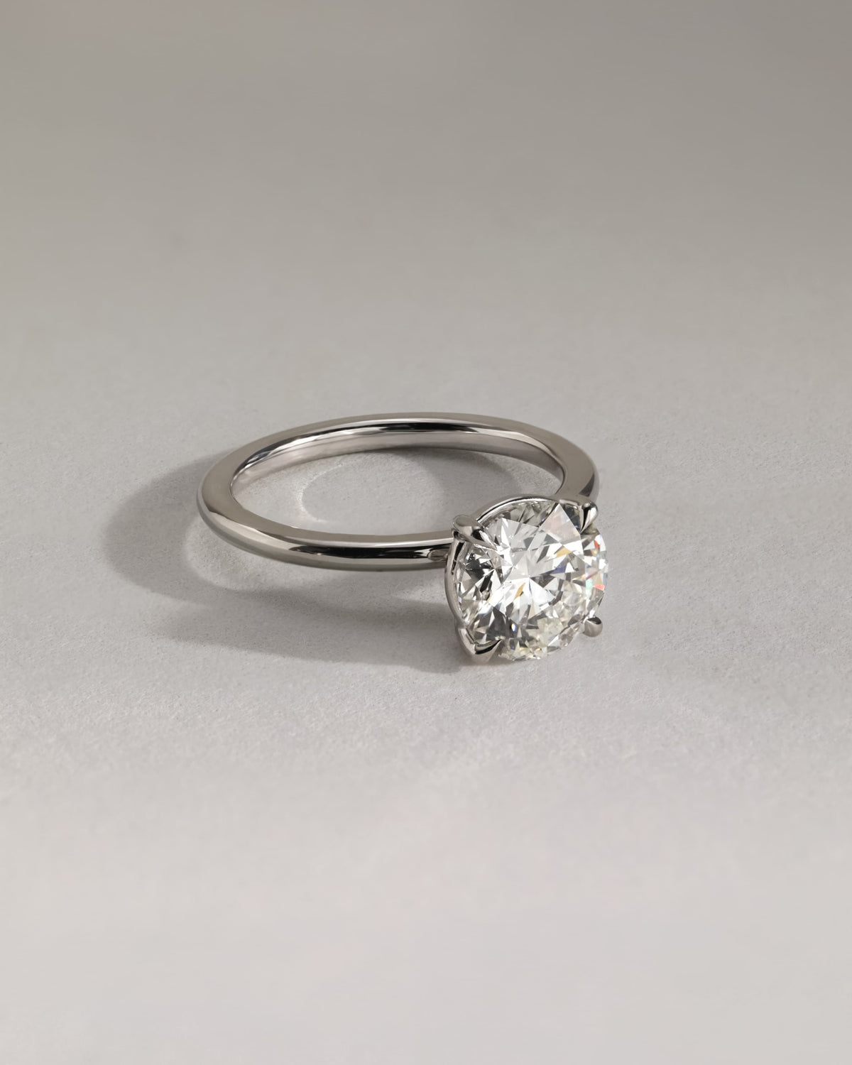 Lilly - Round Claw Solitaire Engagement Ring - Rose Two-Tone