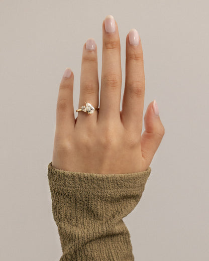 Francesca - Pear and Pear Claw Toi et Moi Engagement Ring - Yellow Two-Tone