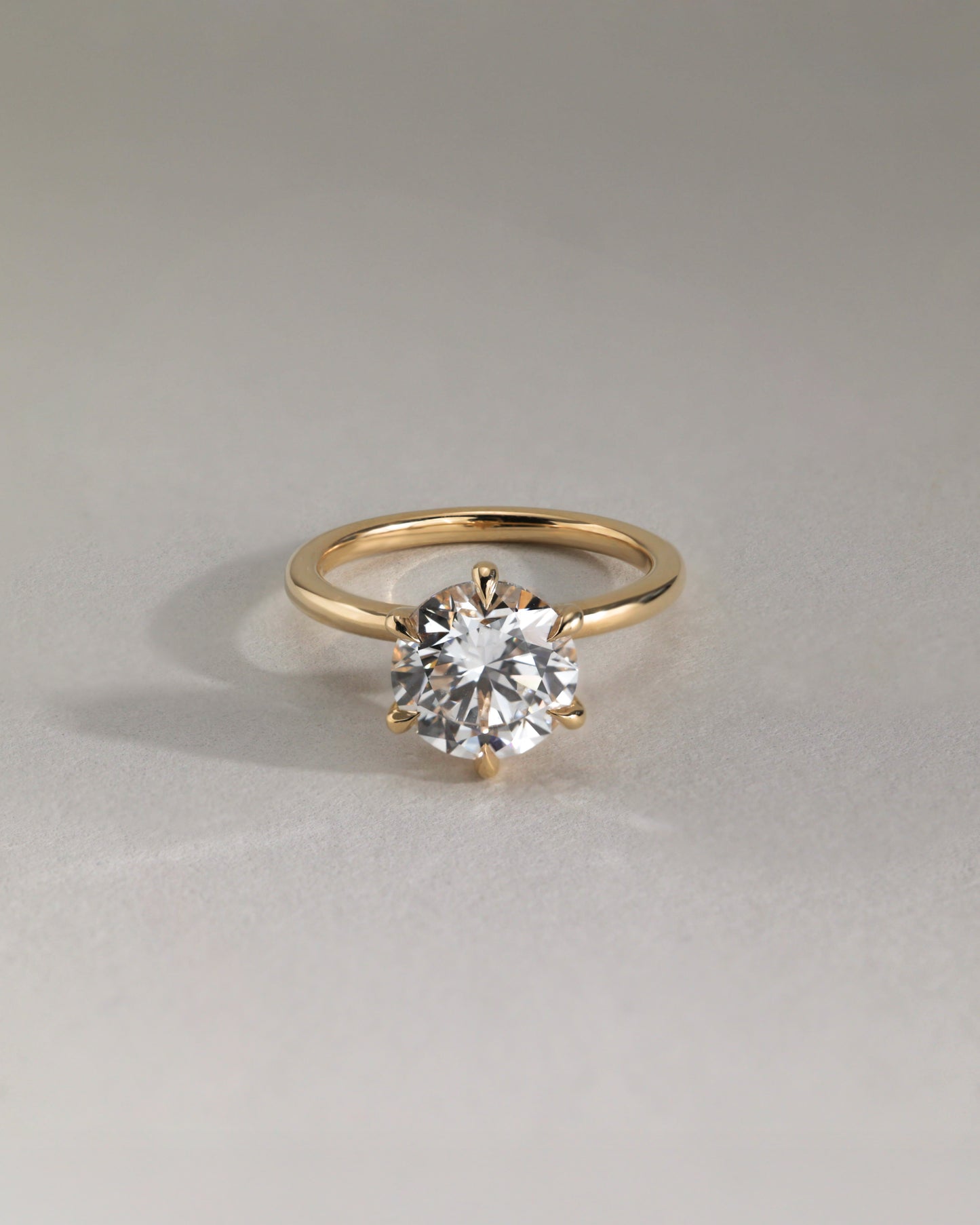 Anna - Round Claw Solitaire with Hidden Halo Engagement Ring - Rose Two-Tone - Lifestyle