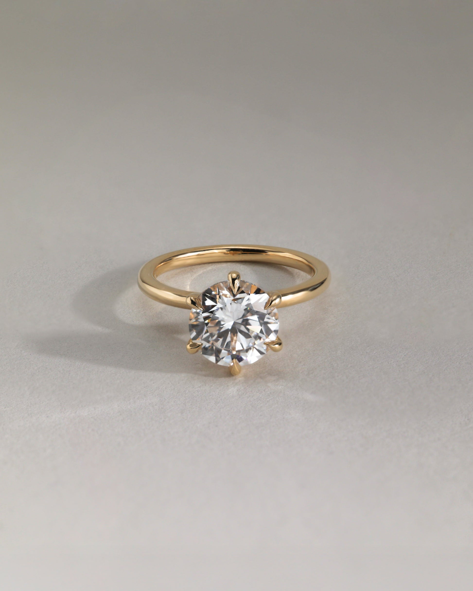 Anna - Round Claw Solitaire with Hidden Halo Engagement Ring - Rose Two-Tone - Lifestyle