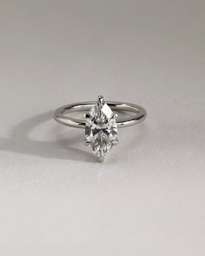 Stephanie - Marquise Claw Solitaire Engagement Ring - Rose Two-Tone