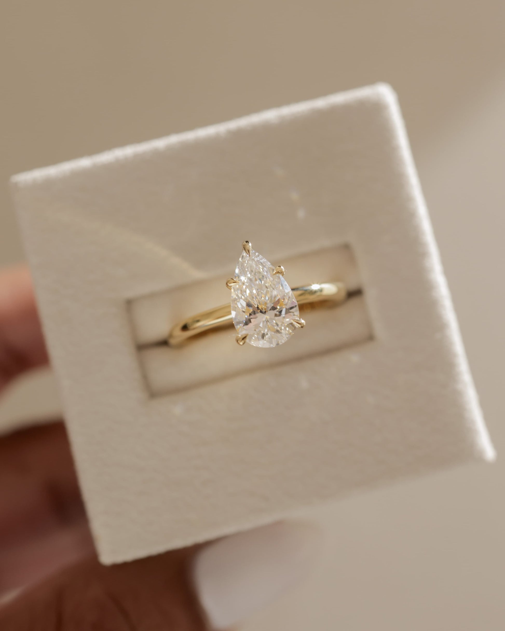 Ainsley - Pear Claw Solitaire with Wrap Around Hidden Halo Engagement Ring - Rose Two-Tone - rose two-tone - Lara Jewels