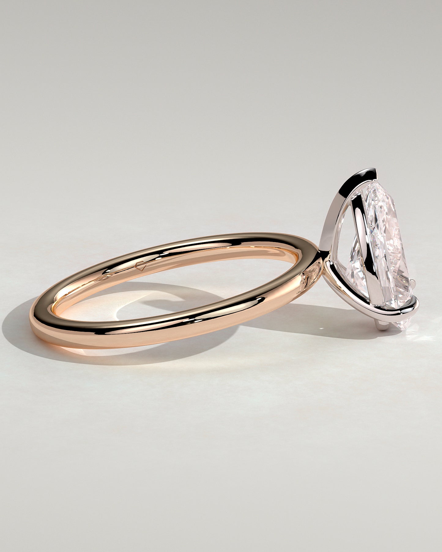 Amy - Pear Claw Solitaire Engagement Ring - Rose Two-Tone - Rose Two-Tone 2ct