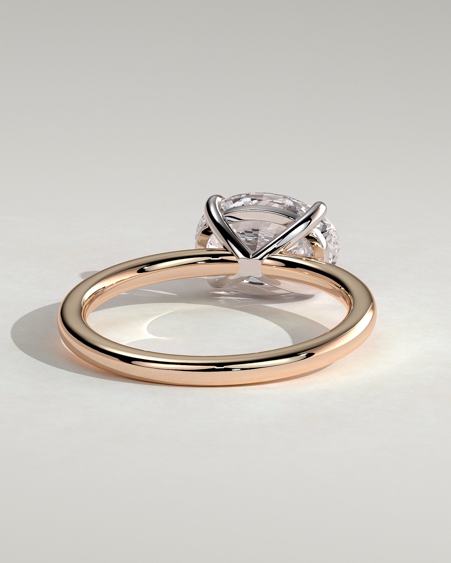 Dotti - Oval East West Claw Solitaire Engagement Ring - Rose Two-Tone - Rose Two-Tone 2ct