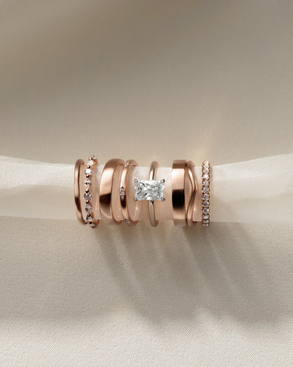 Judy - Radiant Claw Solitaire Engagement Ring - Rose Two-Tone