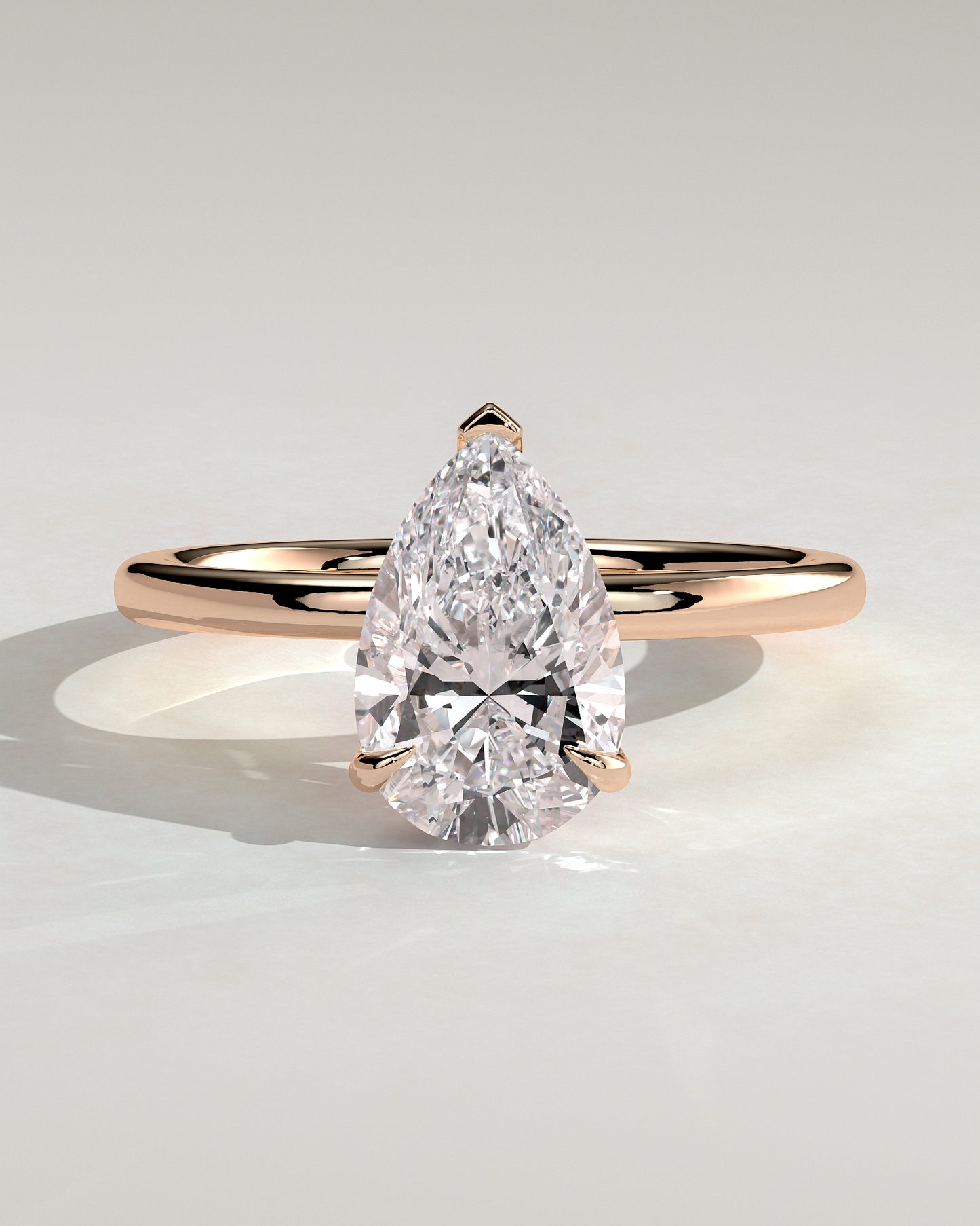 Amy - Pear Claw Solitaire Engagement Ring - Rose Gold - Rose Gold 2ct