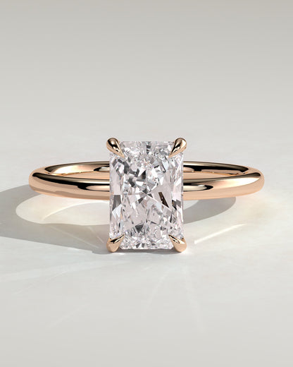 Judy - Radiant Claw Solitaire Engagement Ring - Rose Gold