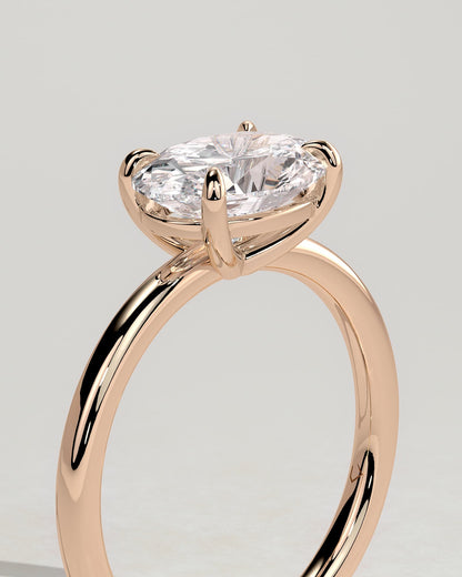 Dotti - Oval East West Claw Solitaire Engagement Ring - Rose Gold