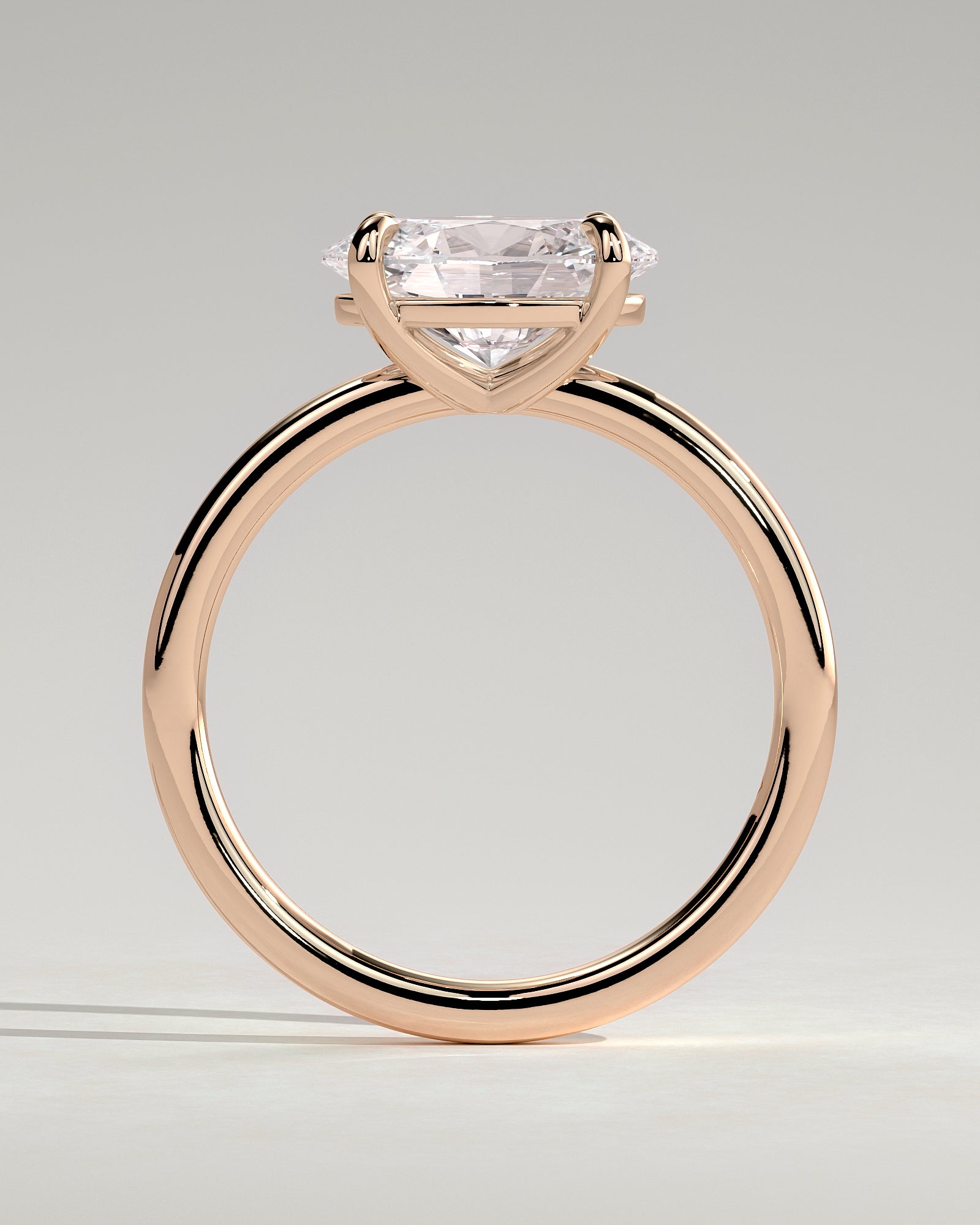 Dotti - Oval East West Claw Solitaire Engagement Ring - Rose Gold - Rose Gold 2ct