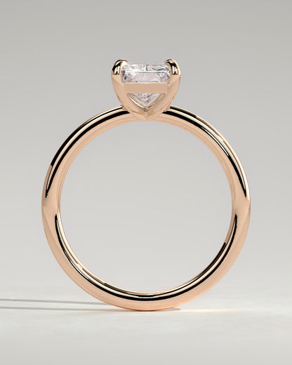 Judy - Radiant Claw Solitaire Engagement Ring - Rose Gold