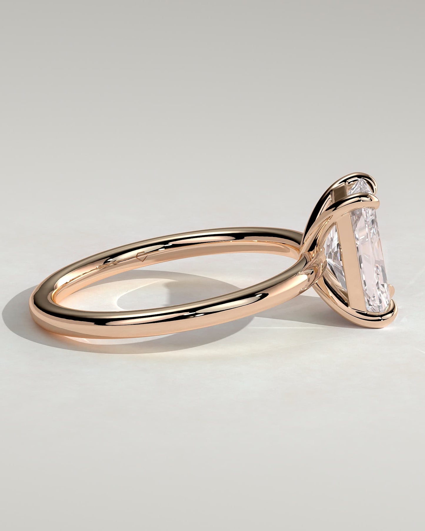 Judy - Radiant Claw Solitaire Engagement Ring - Rose Gold
