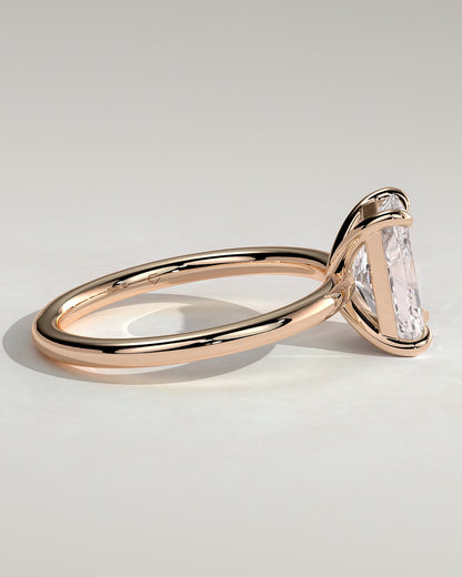 Judy - Radiant Claw Solitaire Engagement Ring - Rose Gold