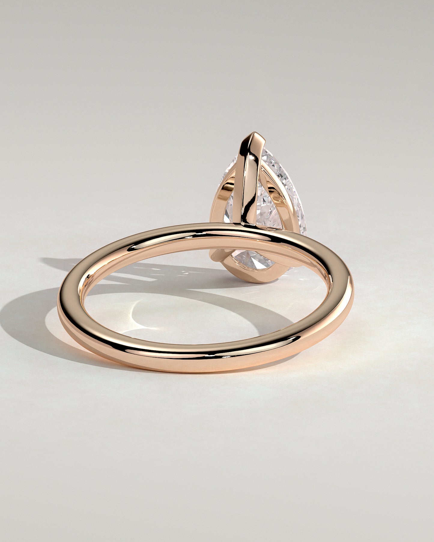 Amy - Pear Claw Solitaire Engagement Ring - Rose Gold - Rose Gold 2ct