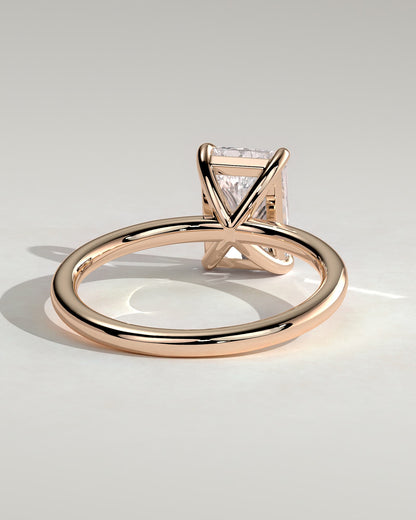 Judy - Radiant Claw Solitaire Engagement Ring - Rose Gold