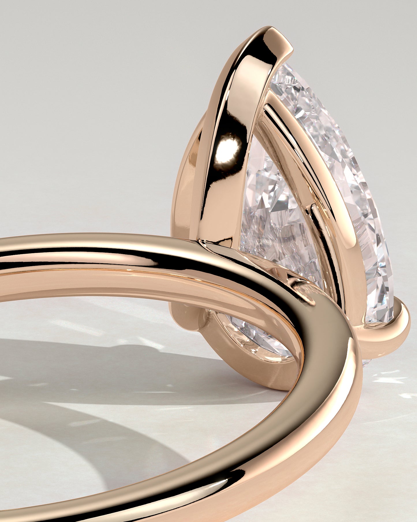 Amy - Pear Claw Solitaire Engagement Ring - Rose Gold - Rose Gold 2ct