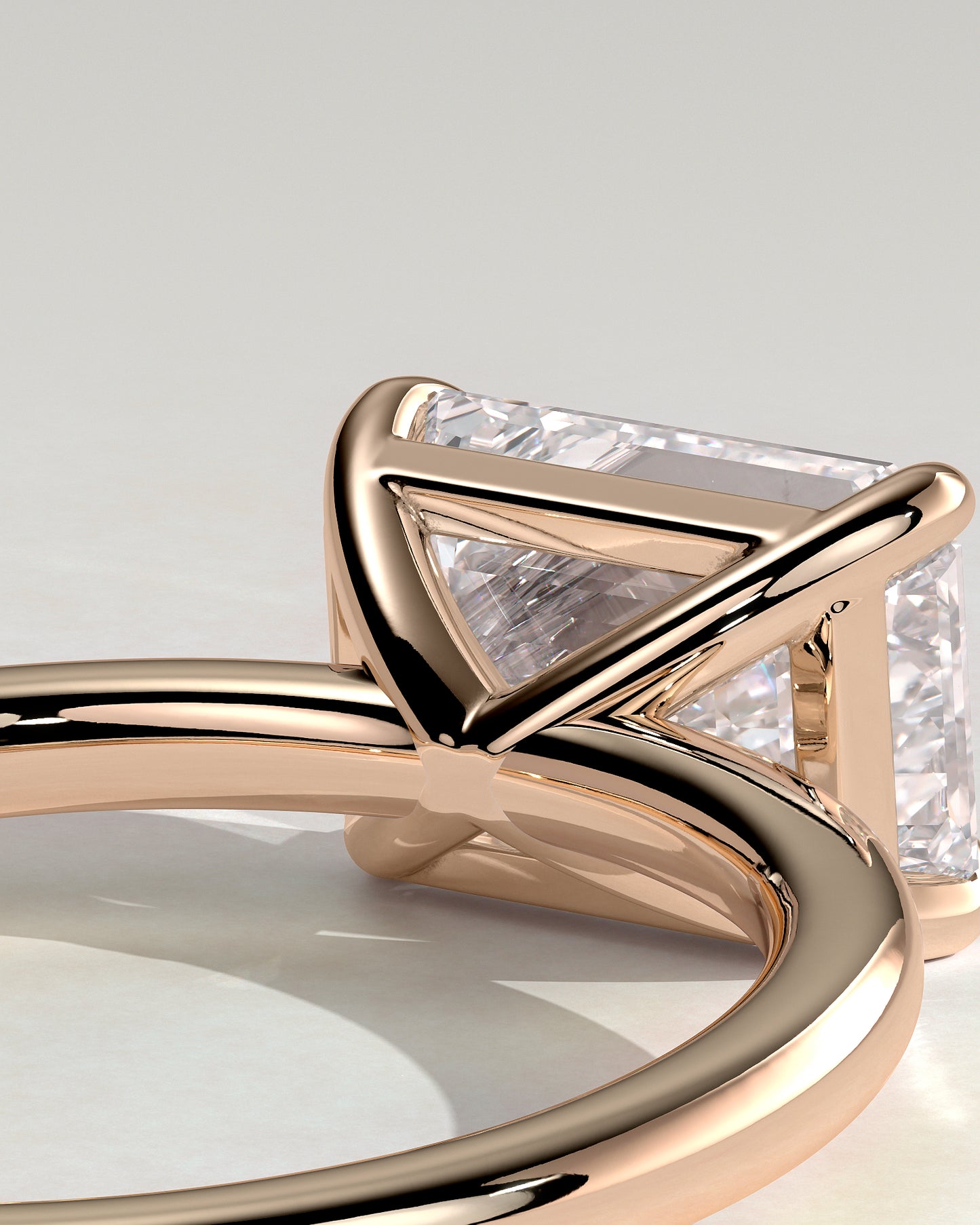 Debbie - Emerald East West Claw Solitaire Engagement Ring - Rose Gold - Rose Gold 2ct