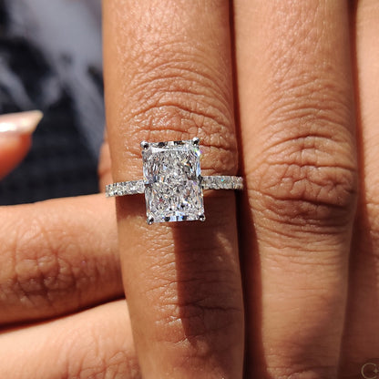 Radiant Cut Ring In Pave Setting