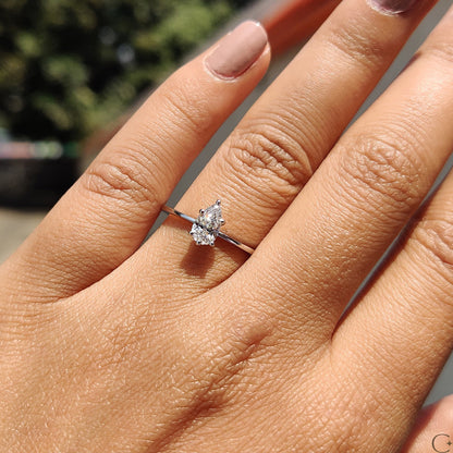 Pear Shaped Diamond Ring In Solitaire Style