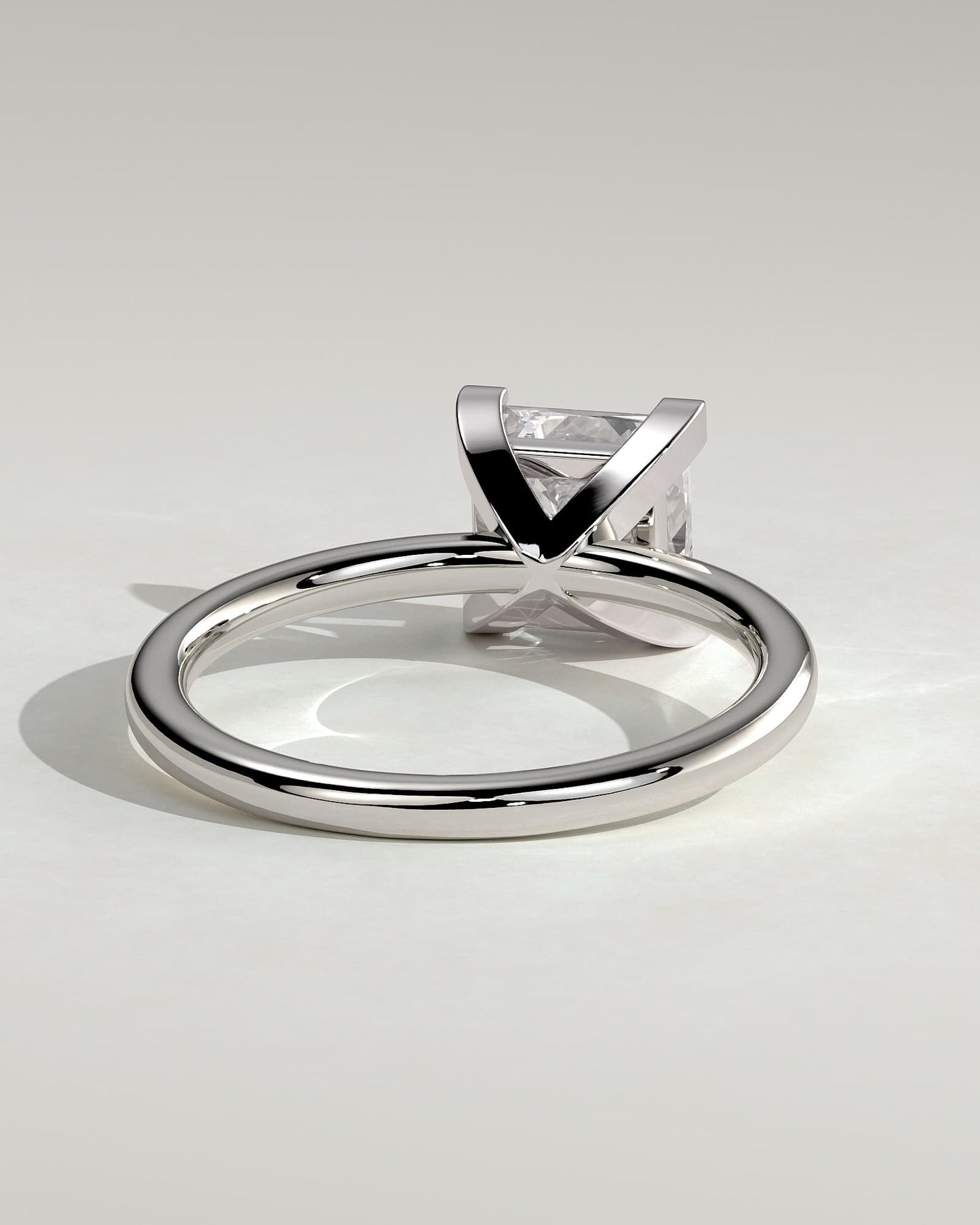 Glinda - Princess Claw Solitaire Engagement Ring - White Gold