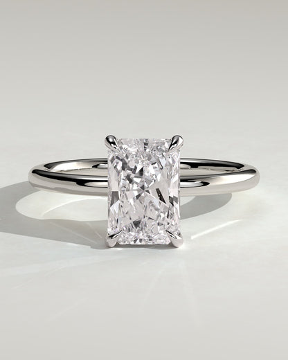 Judy - Radiant Claw Solitaire Engagement Ring - Platinum