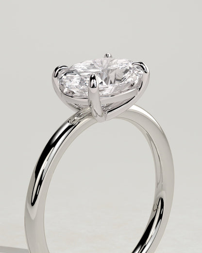 Dotti - Oval East West Claw Solitaire Engagement Ring - Platinum