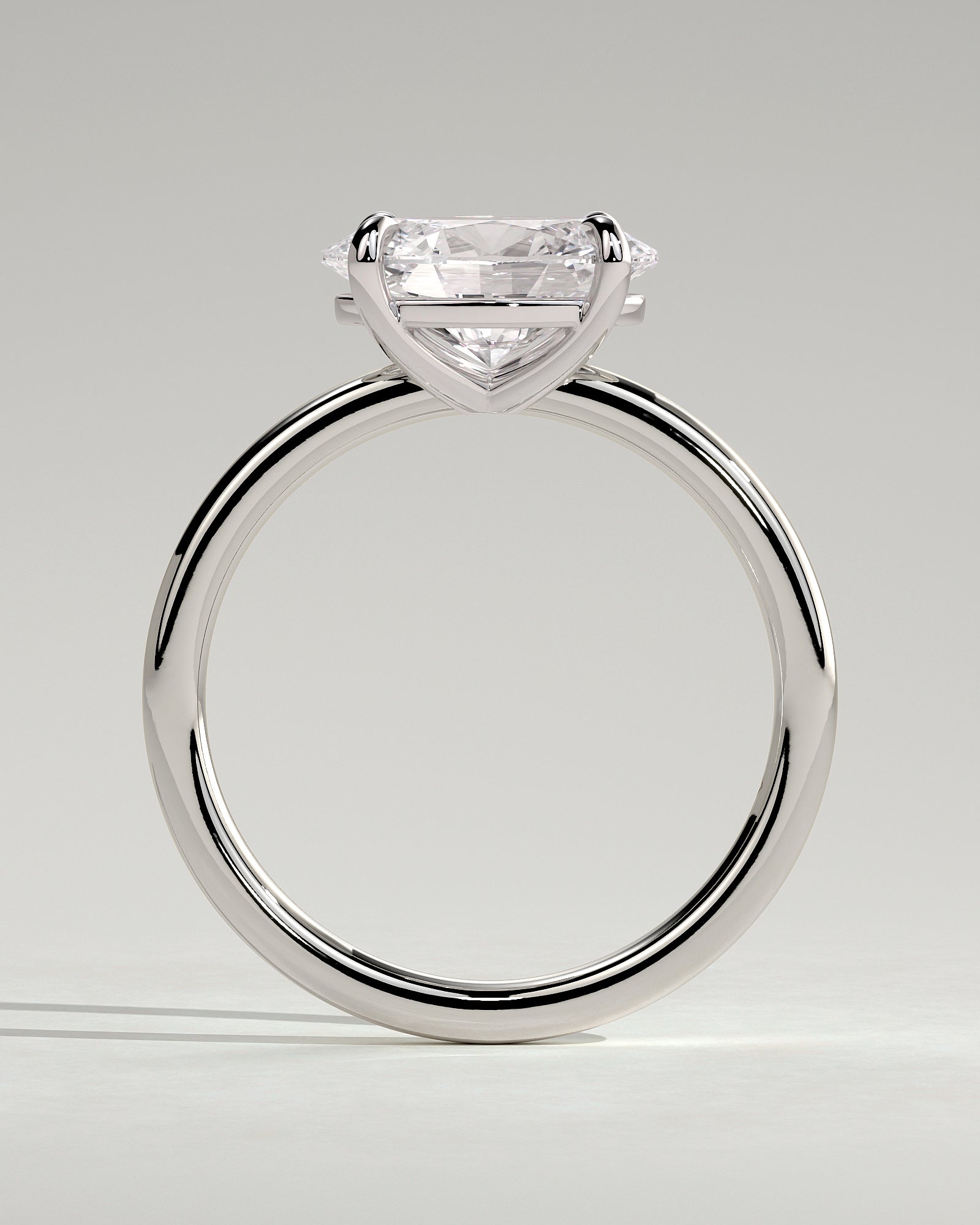 Dotti - Oval East West Claw Solitaire Engagement Ring - Platinum - White Gold / Platinum 2ct