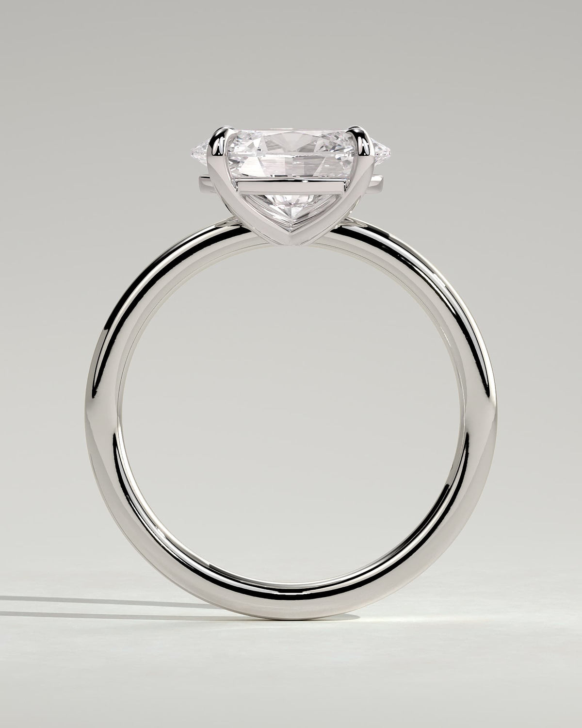 Dotti - Oval East West Claw Solitaire Engagement Ring - White Gold