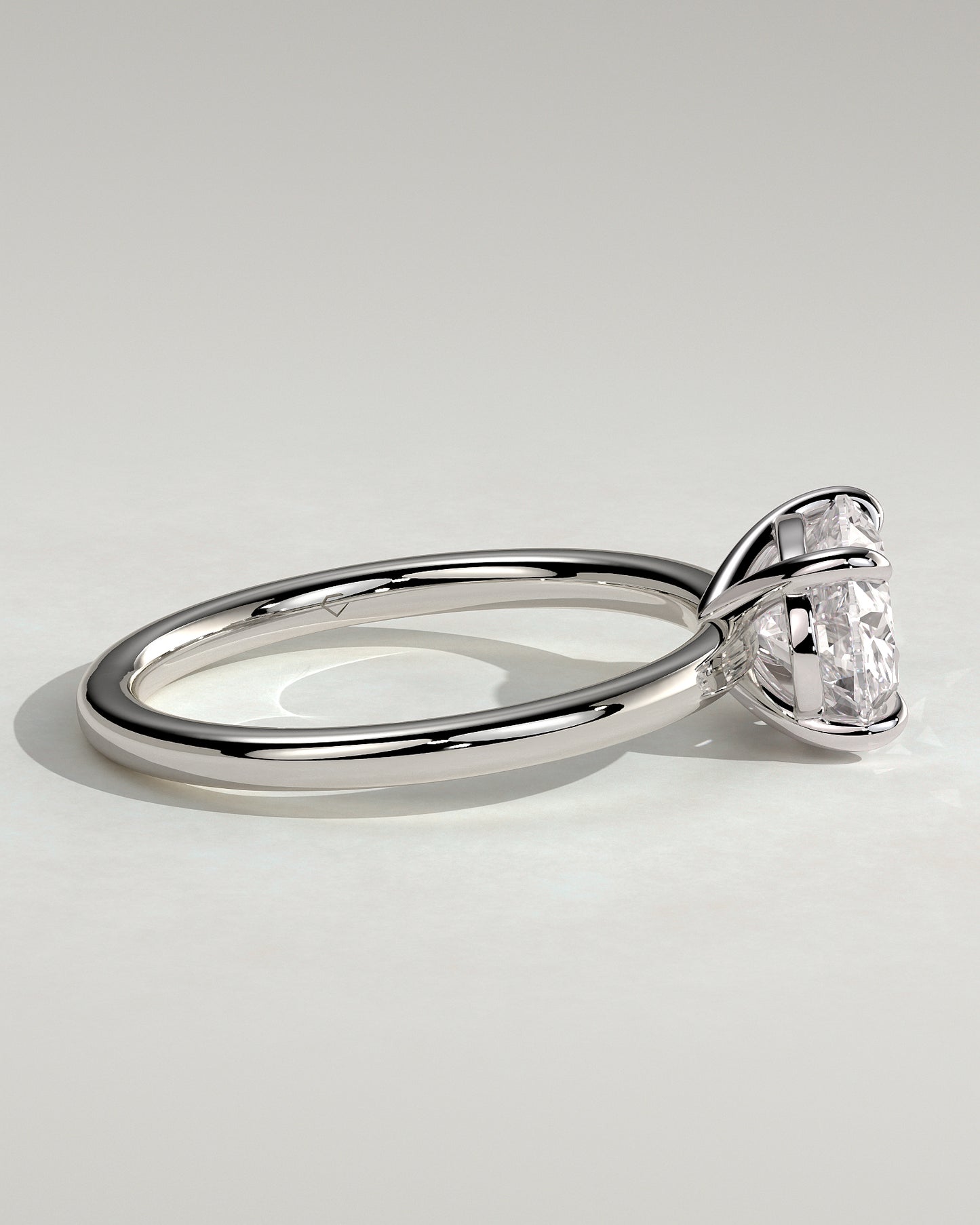 Dotti - Oval East West Claw Solitaire Engagement Ring - Platinum - White Gold / Platinum 2ct