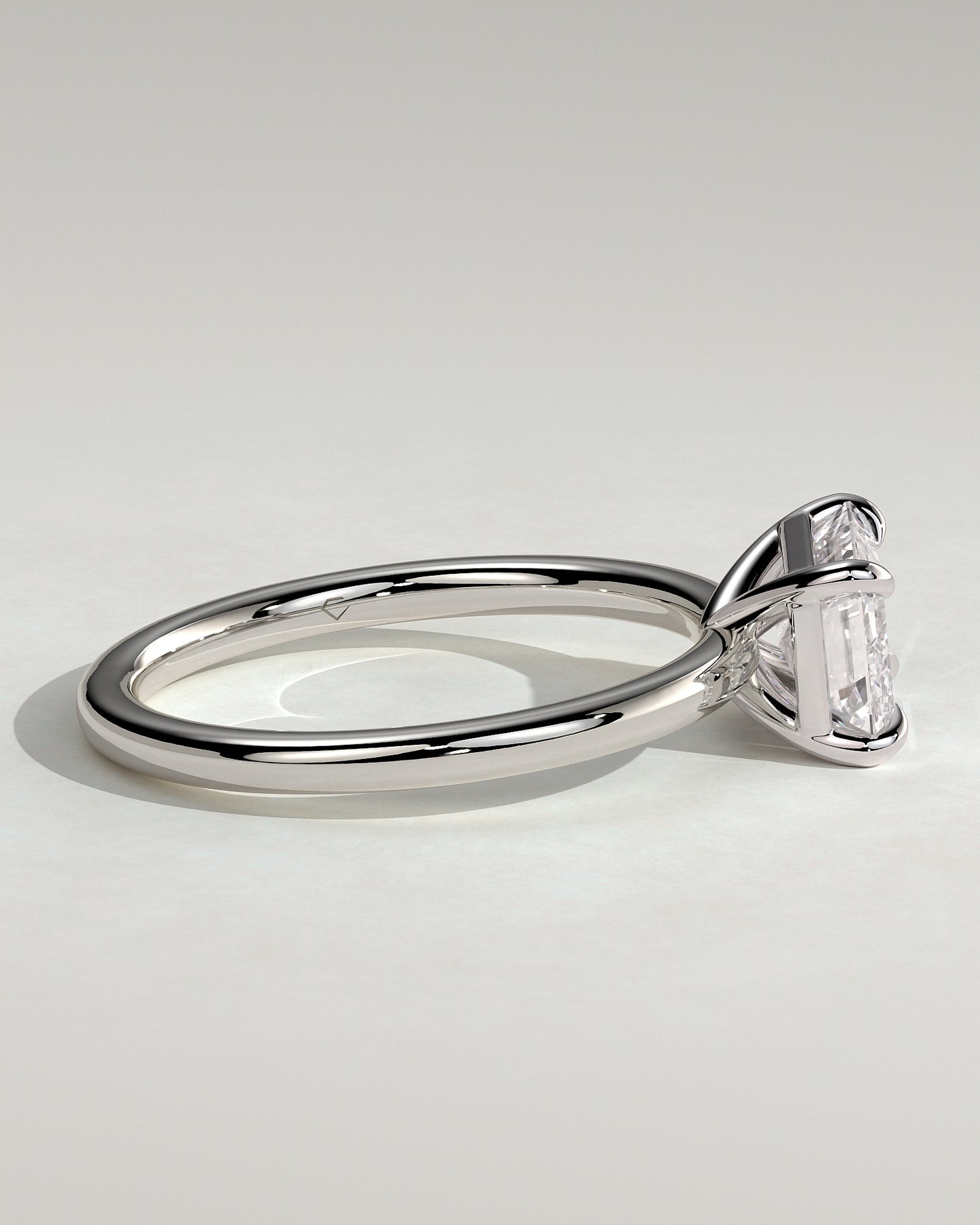 Debbie - Emerald East West Claw Solitaire Engagement Ring - Platinum - White Gold / Platinum 2ct