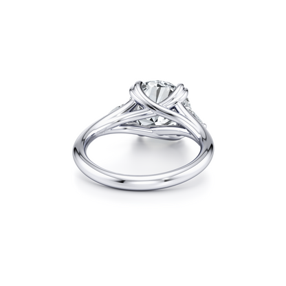 Lara Jewels High Jewellry High Jewelry | Jane Round Three Stone Engagement Ring - Round - Platinum - Angle View