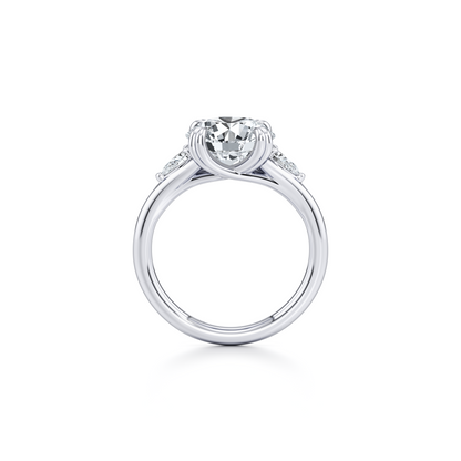 Lara Jewels High Jewellry High Jewelry | Jane Round Three Stone Engagement Ring - Round - Platinum - Detail View