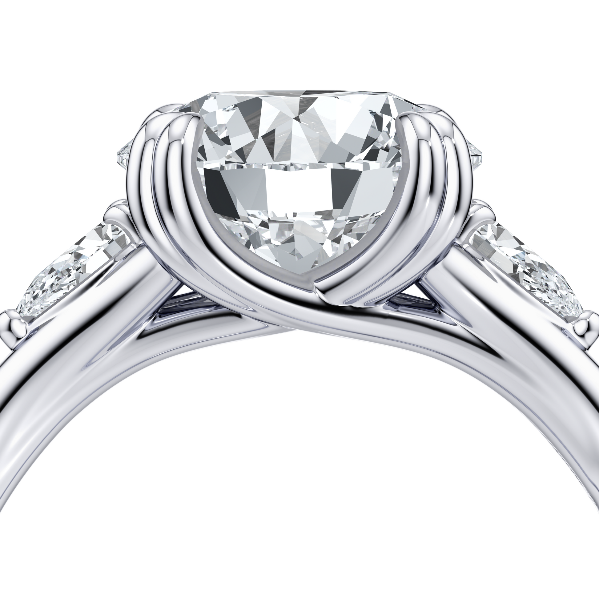 Lara Jewels High Jewellry High Jewelry | Jane Round Three Stone Engagement Ring - Round - Platinum - Lifestyle View