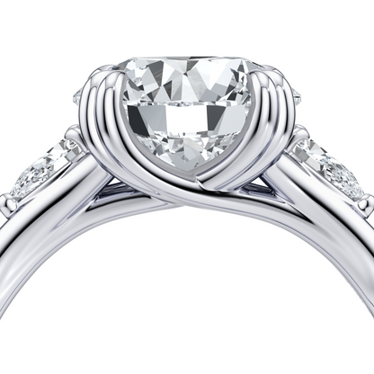 Lara Jewels High Jewellry High Jewelry | Jane Round Three Stone Engagement Ring - Round - Platinum - Lifestyle View