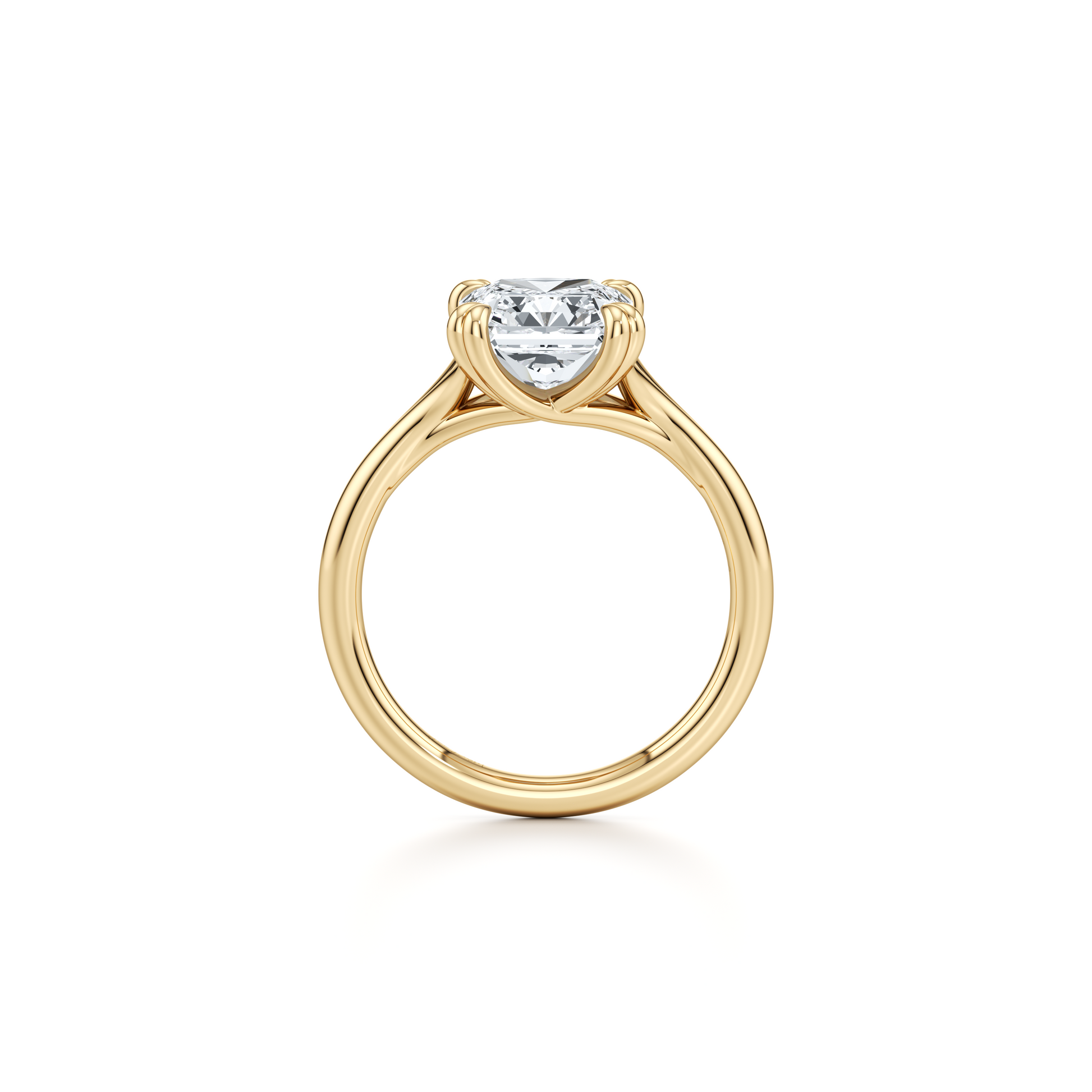 Lara Jewels High Jewellry Jane Radiant Cut Solitaire Lab Diamond Engagement Ring - Radiant - 18k Yellow Gold - Detail View
