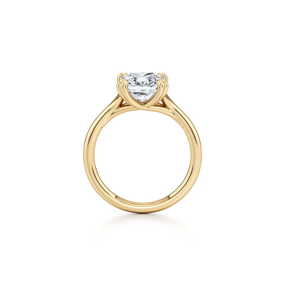 Lara Jewels High Jewellry Jane Radiant Cut Solitaire Lab Diamond Engagement Ring - Radiant - 18k Yellow Gold - Detail View