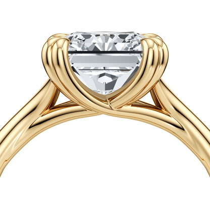 Lara Jewels High Jewellry Jane Radiant Cut Solitaire Lab Diamond Engagement Ring - Radiant - 18k Yellow Gold - Lifestyle View