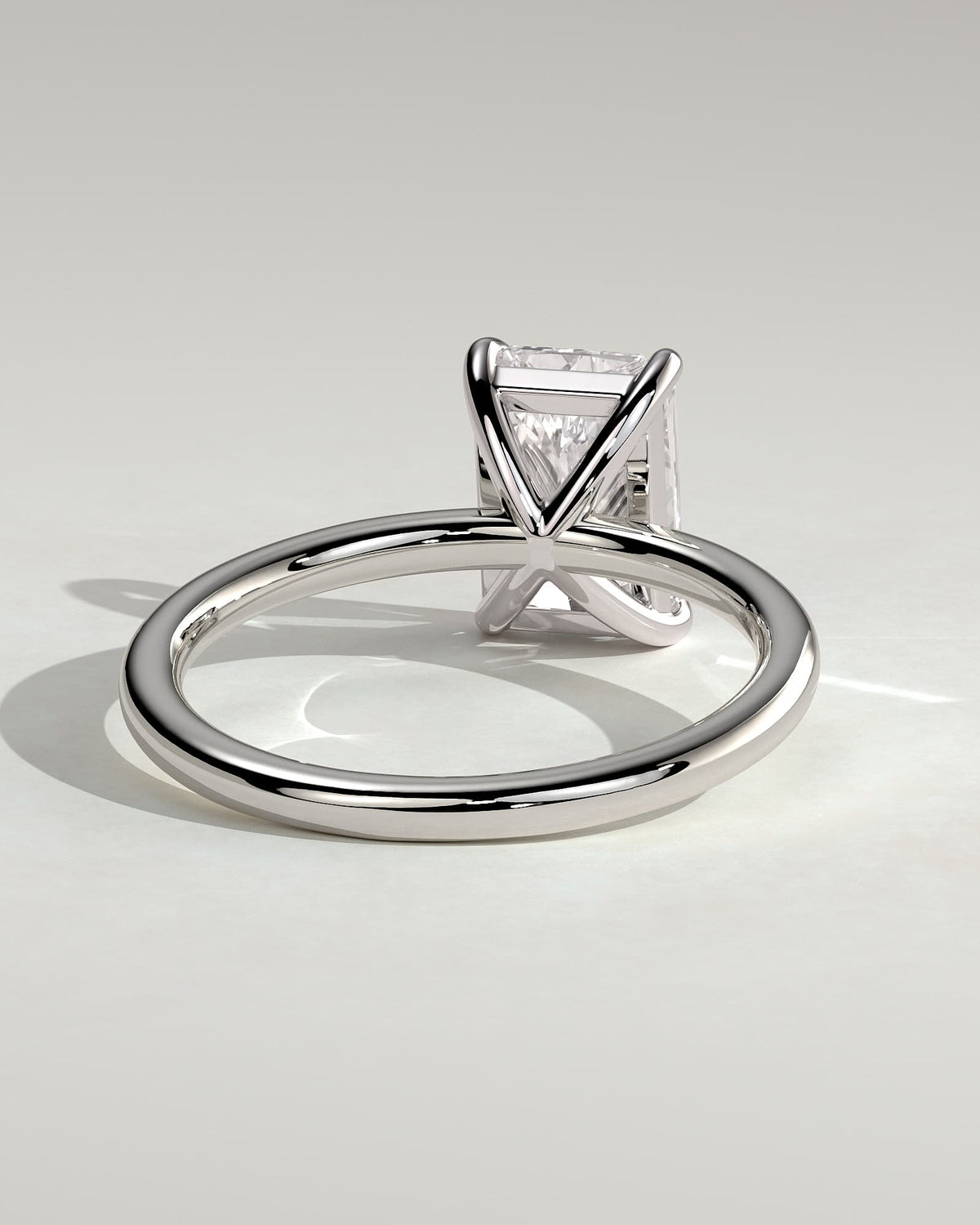 Judy - Radiant Claw Solitaire Engagement Ring - White Gold