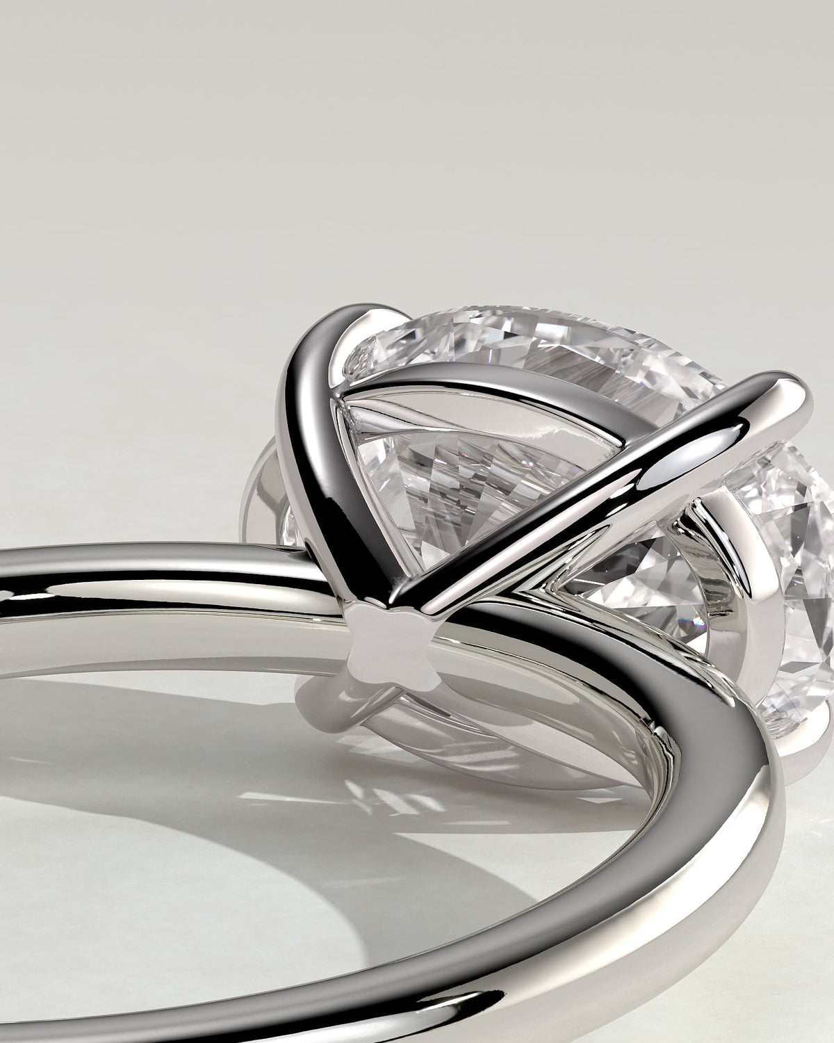 Dotti - Oval East West Claw Solitaire Engagement Ring - White Gold