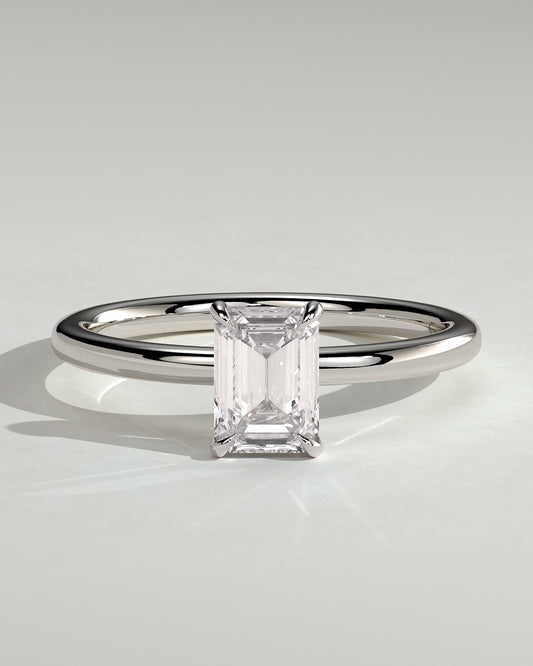 Alina - Emerald Claw Solitaire Engagement Ring - Platinum