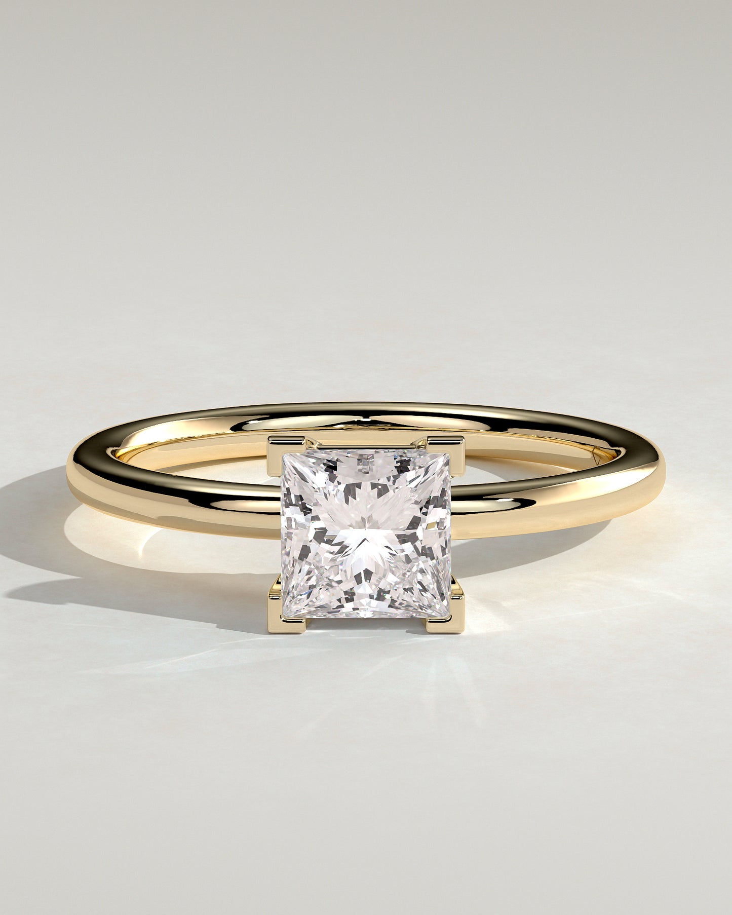 Glinda - Princess Claw Solitaire Engagement Ring - Yellow Gold
