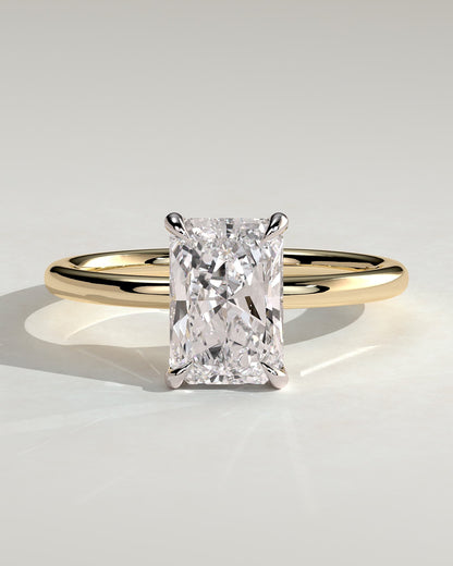 Judy - Radiant Claw Solitaire Engagement Ring - Yellow Two-Tone