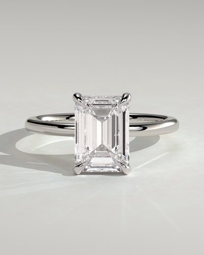 Alina - Emerald Claw Solitaire Engagement Ring - Platinum