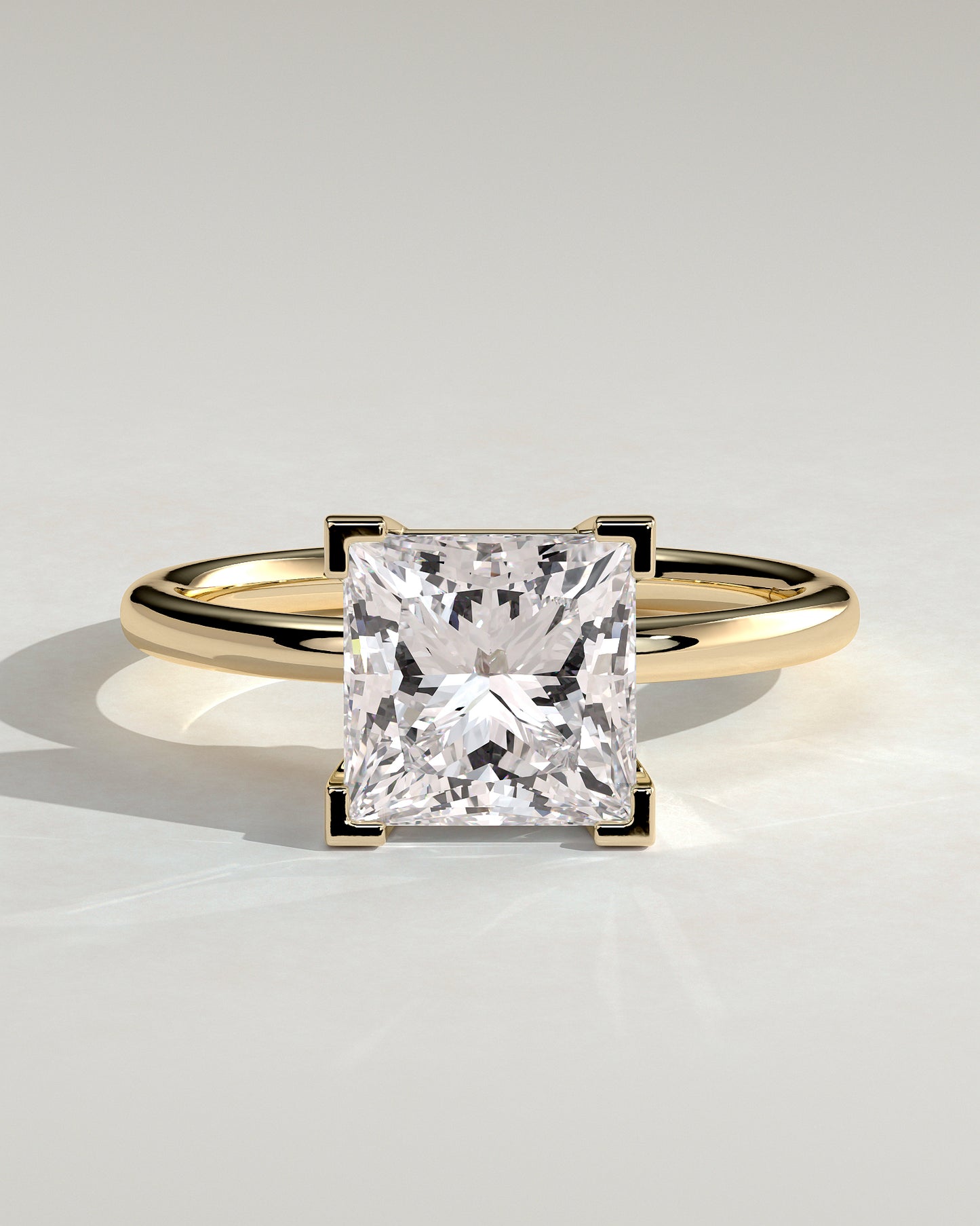 Glinda - Princess Claw Solitaire Engagement Ring - Yellow Gold