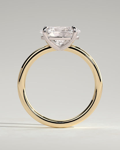 Dotti - Oval East West Claw Solitaire Engagement Ring - Yellow Two-Tone