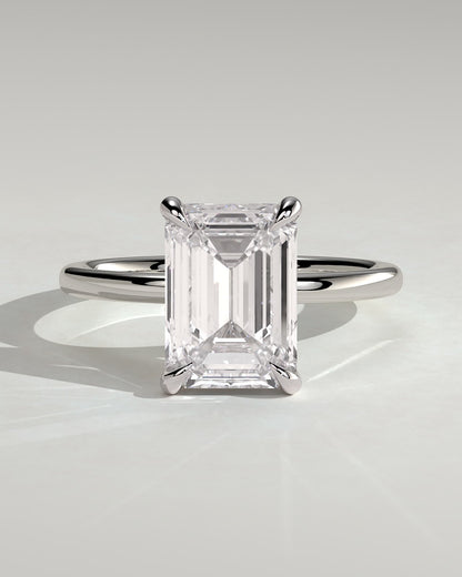 Alina - Emerald Claw Solitaire Engagement Ring - Platinum