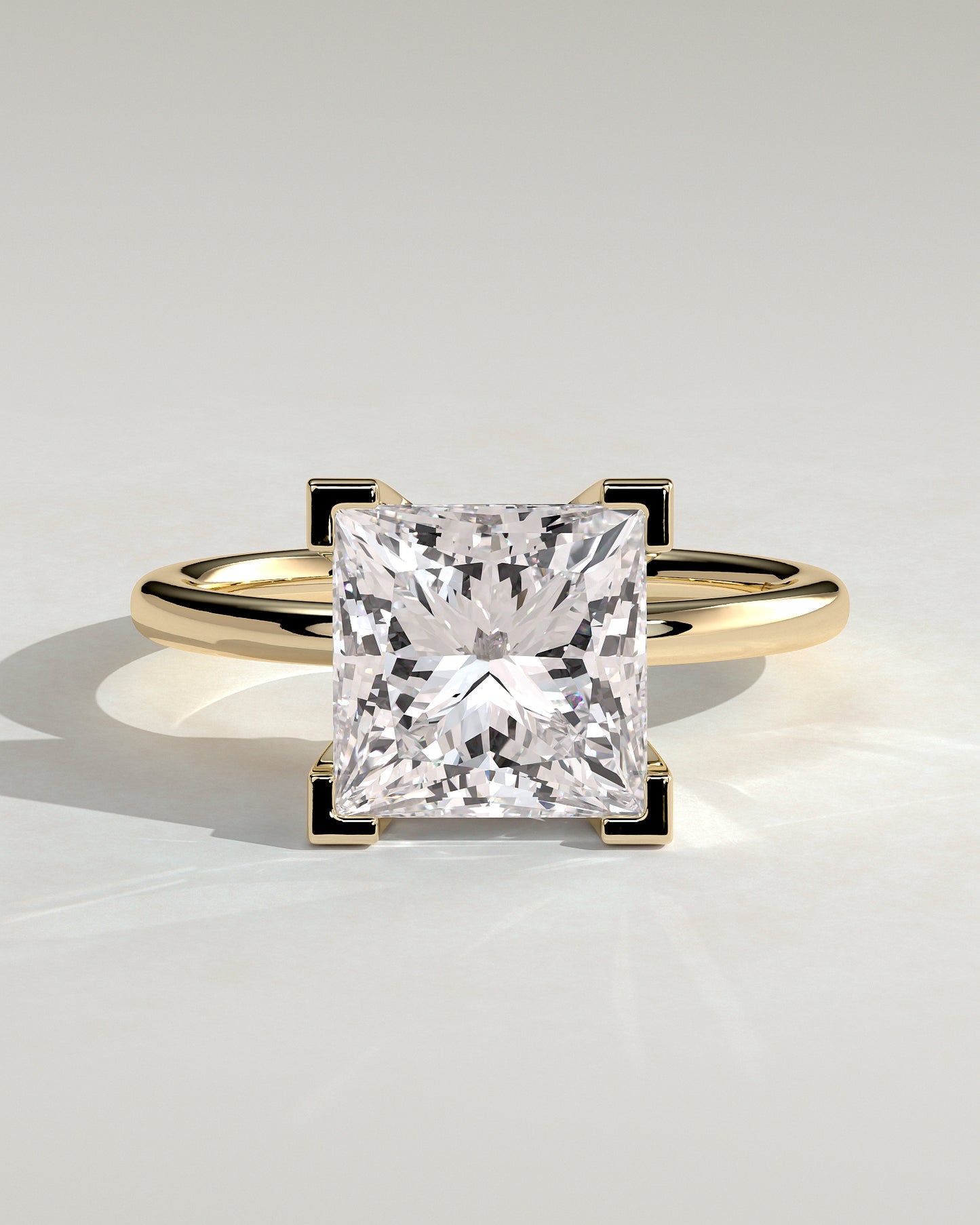 Glinda - Princess Claw Solitaire Engagement Ring - Yellow Gold