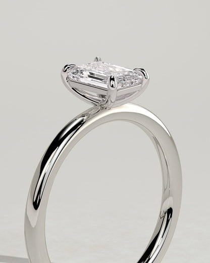 Alina - Emerald Claw Solitaire Engagement Ring - Platinum
