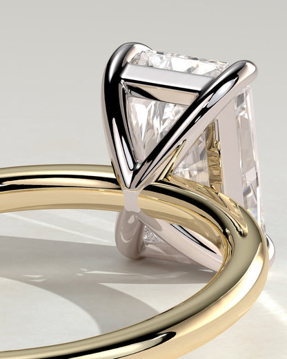 Judy - Radiant Claw Solitaire Engagement Ring - Yellow Two-Tone