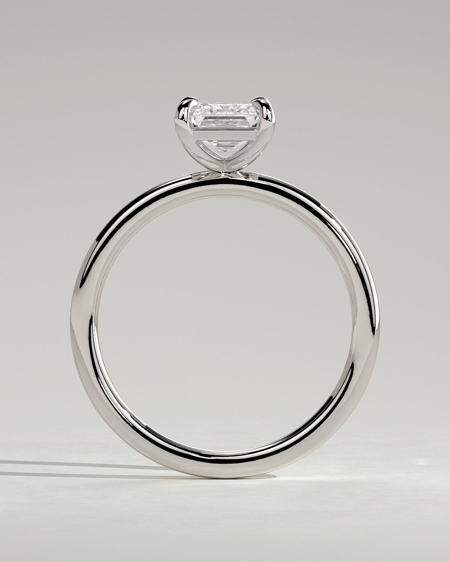 Alina - Emerald Claw Solitaire Engagement Ring - Platinum - White Gold / Platinum 2ct